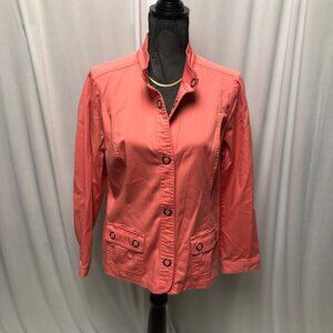 Christopher and Banks Jacket Womens Size Petite Large Coral Snaps Blazer
